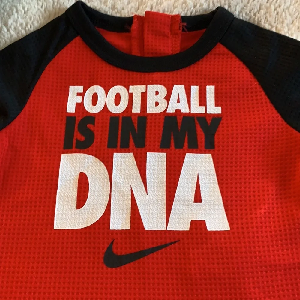 NWT Nike Baby 6M Bodysuit Onesie Football Red Black